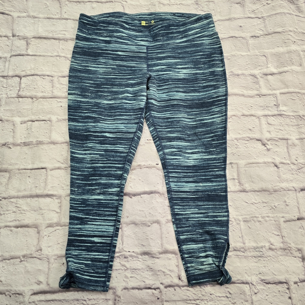 Xersion Blue Leggings with Ruched Design